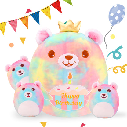 Pablonchakon Birthday Bear Plush Pillow 12" Soft Bear Plush Toy Cute Bear