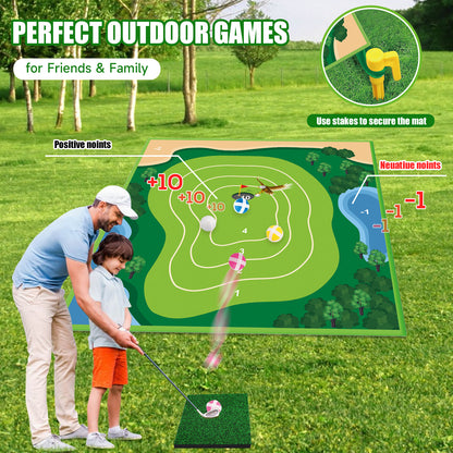 Pablonchakon Battle Golf Game Mat, Double-Sided Golf Darts Practice Mats