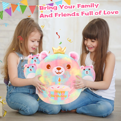 Pablonchakon Birthday Bear Plush Pillow 12" Soft Bear Plush Toy Cute Bear